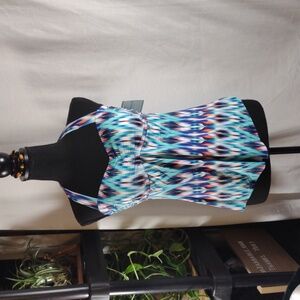 NWT Liz Claiborne Multicolor Tankini Bathing Suit Top - Size 10